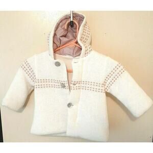 Dona Carmen Spanish Designer Girls Knit hooded jacket Size 12 Months EUC winter